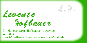 levente hofbauer business card